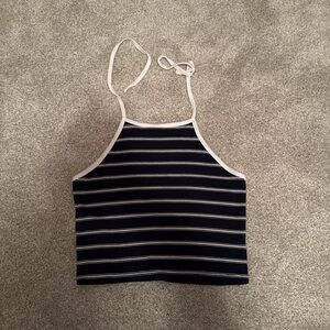 Striped Halter Neck Women's Top